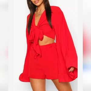 Knot Flowy Romper Dress